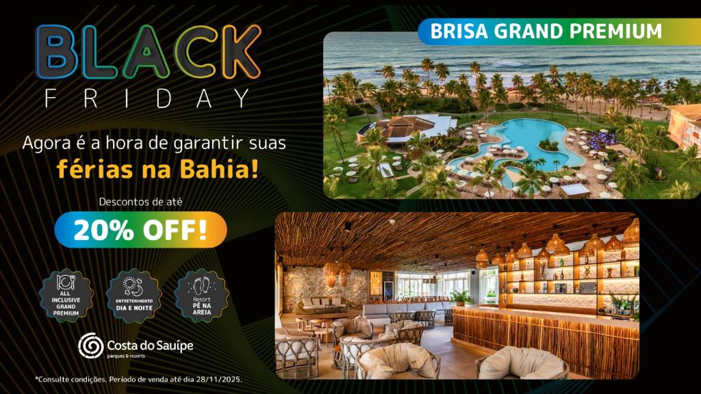 Un volante para un evento del Viernes Negro en un resort. en Sauipe Brisa Grand Premium All Inclusive, en Costa do Sauipe