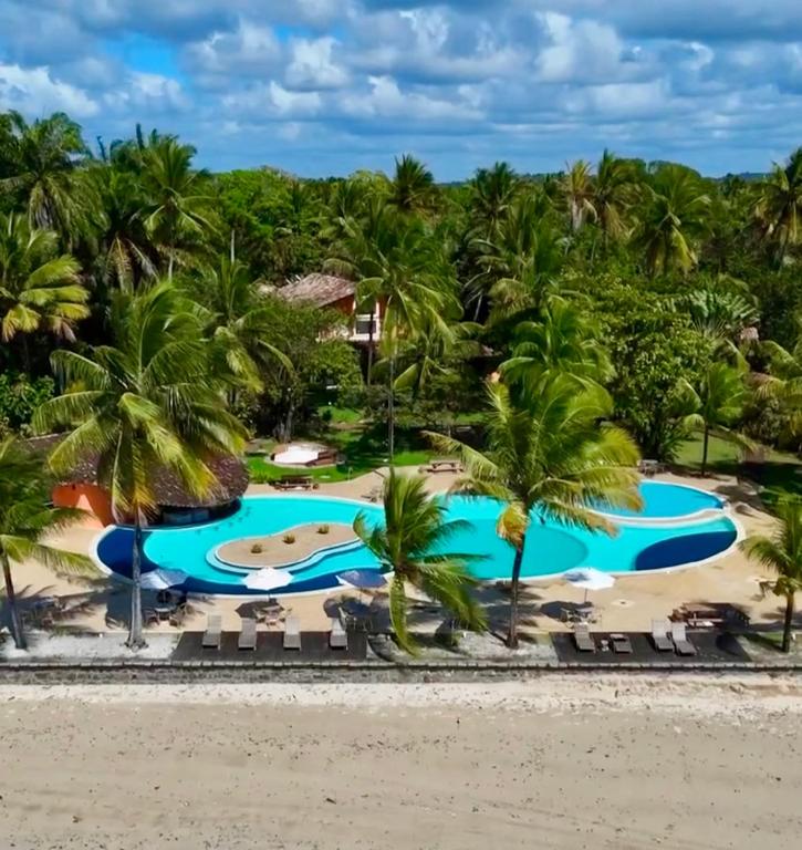 an aerial view of the resort at Hotel Karapitangui in Morro de São Paulo