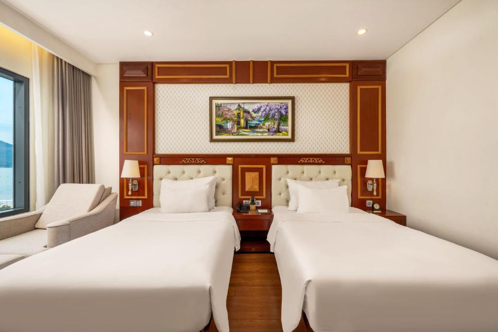 Phòng Deluxe 2 Giường Đơn Nhìn ra Một góc Biển