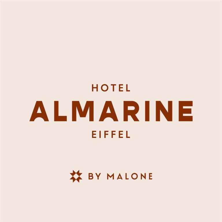 a sign for a hotel alaminine is shown at Hôtel Almarine Eiffel by Malone in Paris