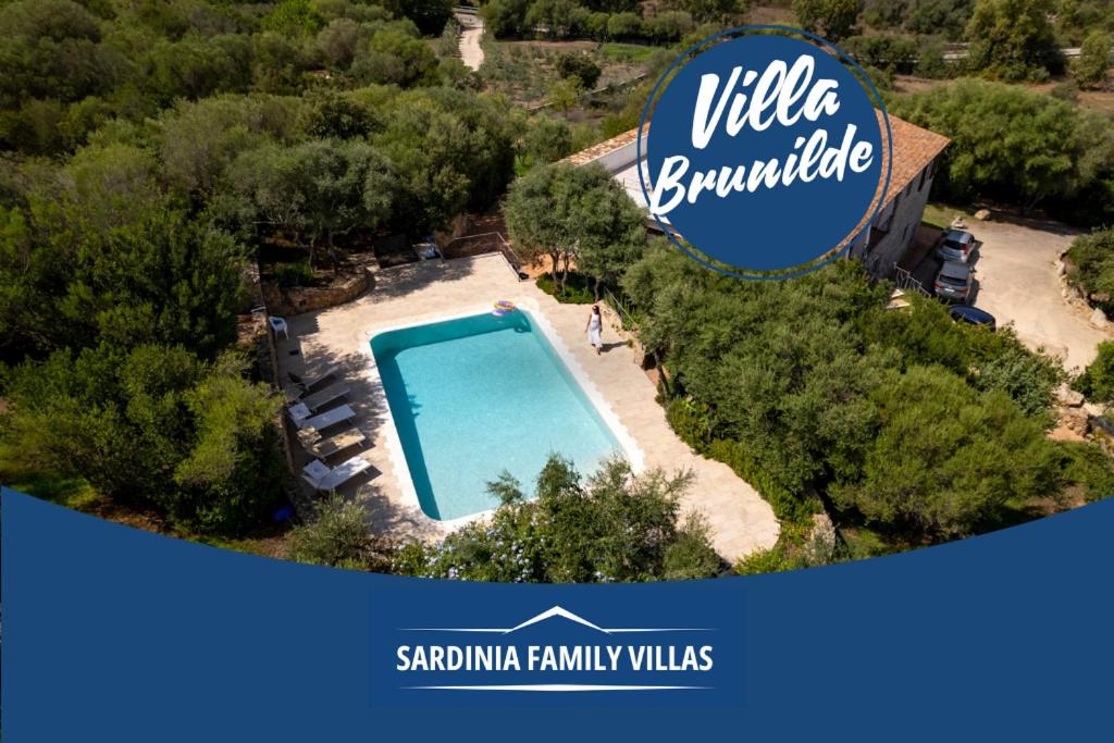 an aerial view of a swimming pool at a resort at Sardinia Family Villas - Villa Brunilde with private pool in Arzachena