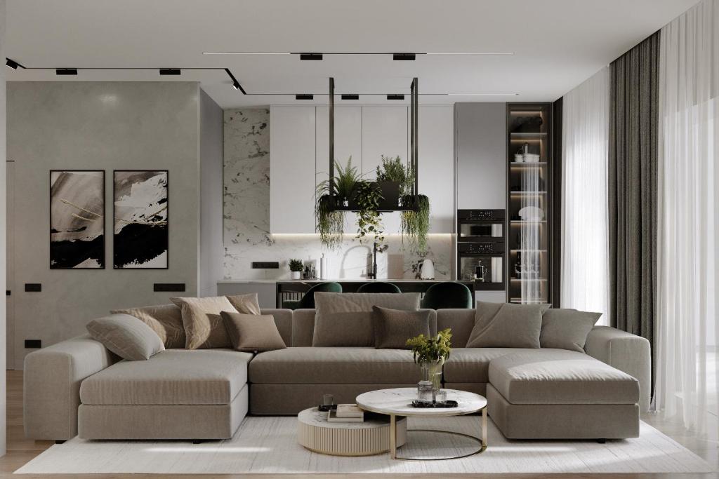 a living room with a couch and a table at Ático de lujo para 7 personas in Cartagena de Indias