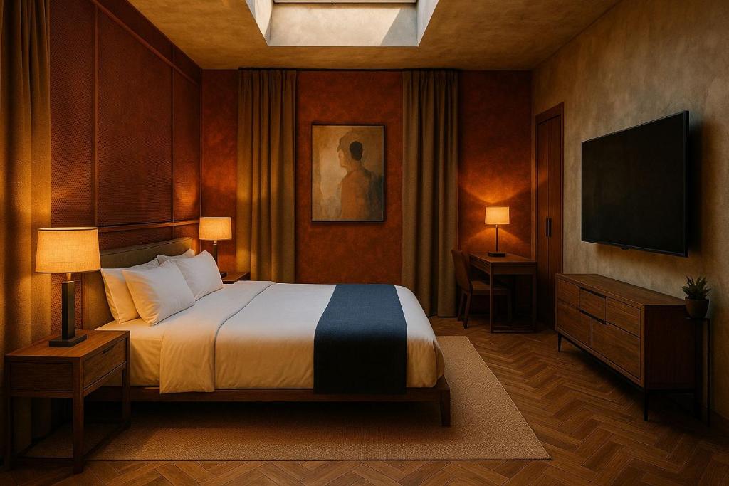 Una cama o camas en una habitación de Quen Start Suite