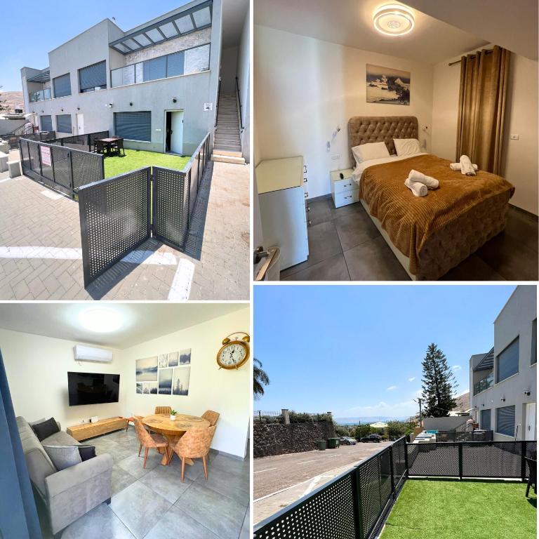a collage of photos of a house at Galilee sea Sunset Suites in Migdal