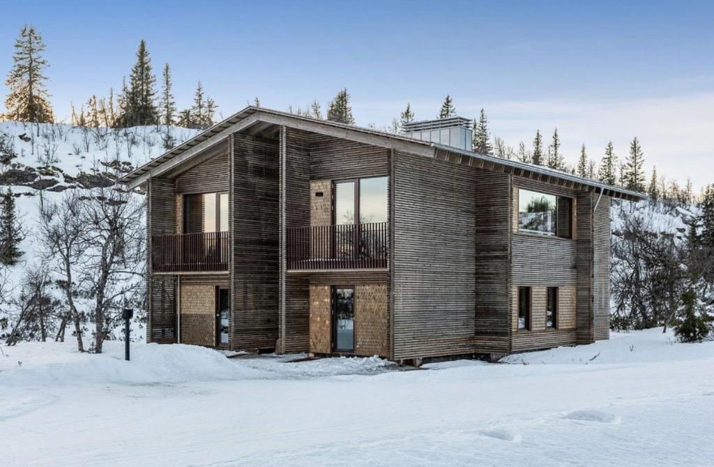 Το Arkitekttegnet Fjeldhytte På Kvitfjell Skisportssted τον χειμώνα