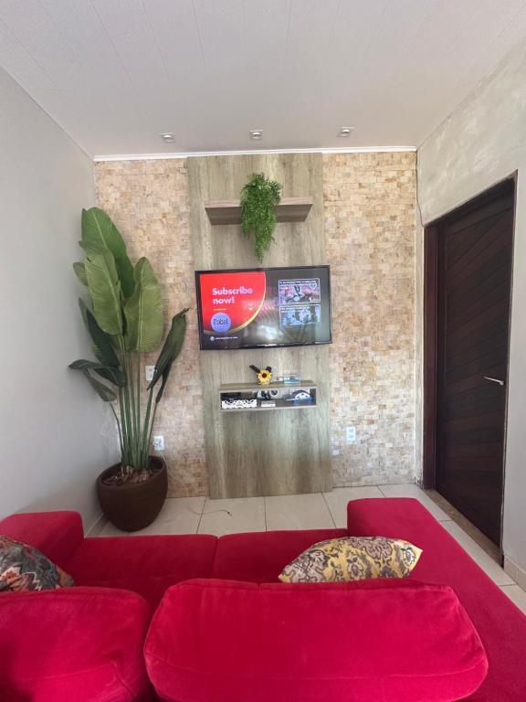 Μια τηλεόραση ή/και κέντρο ψυχαγωγίας στο Casa Maresia Ponta da Asa