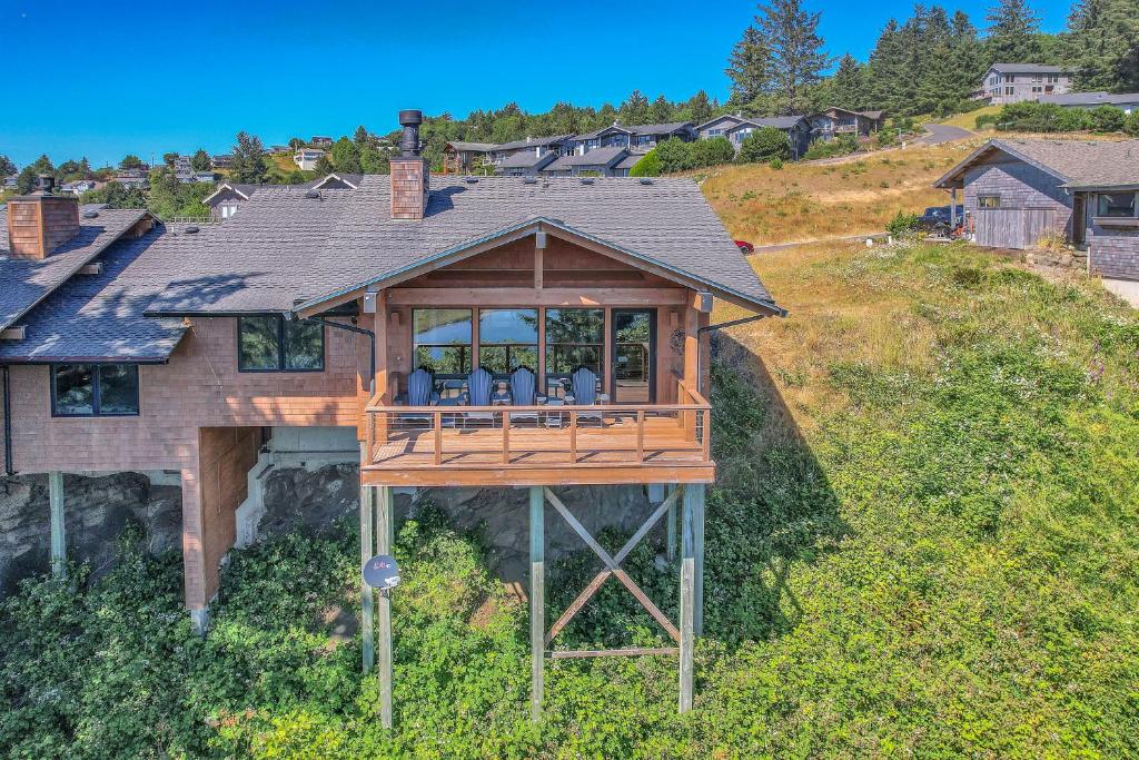 Bygningen som feriehuset ligger i