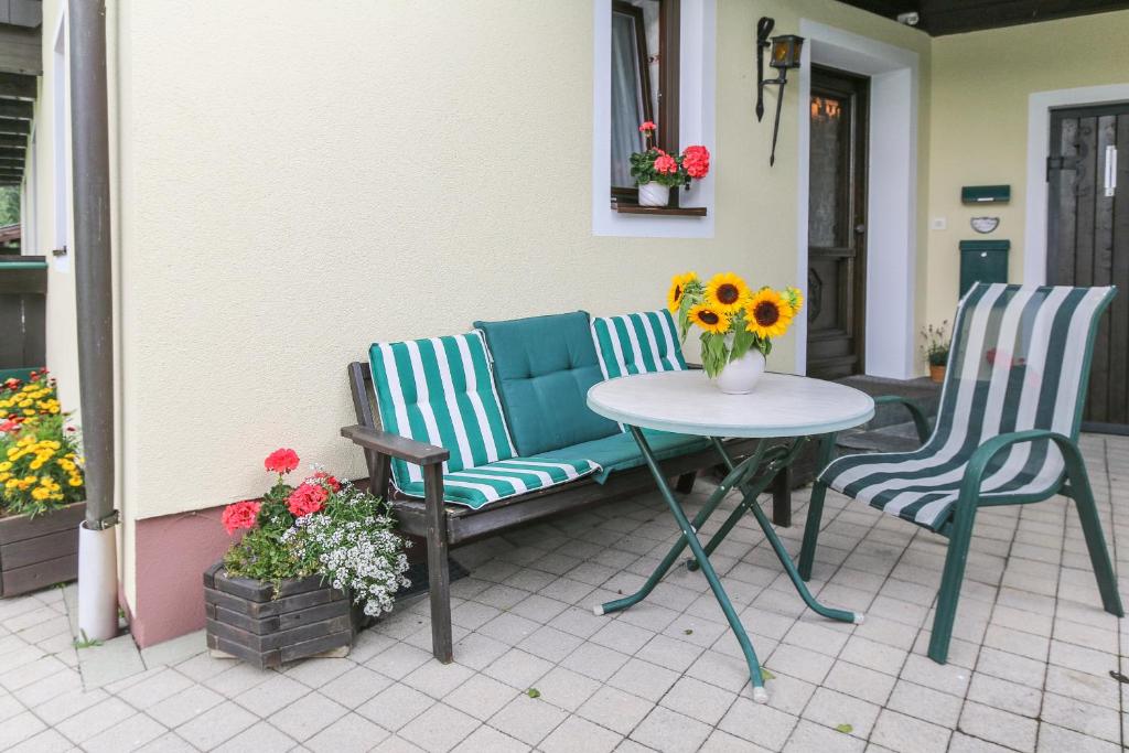 Patio alebo iná vonkajšia časť ubytovania Appartement Gundi Ripper