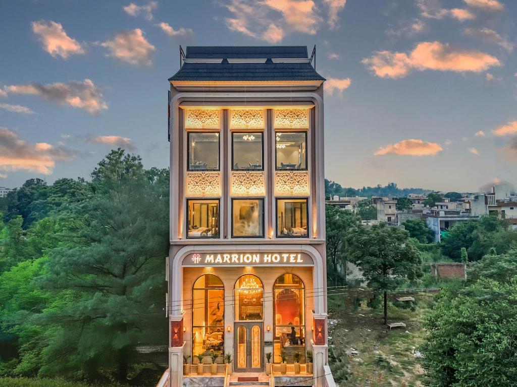 a building with the name of a marion hotel at Hotel Marrion in Amritsar