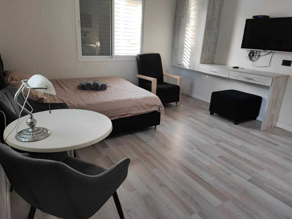 Μια τηλεόραση ή/και κέντρο ψυχαγωγίας στο Pinsker Apartments