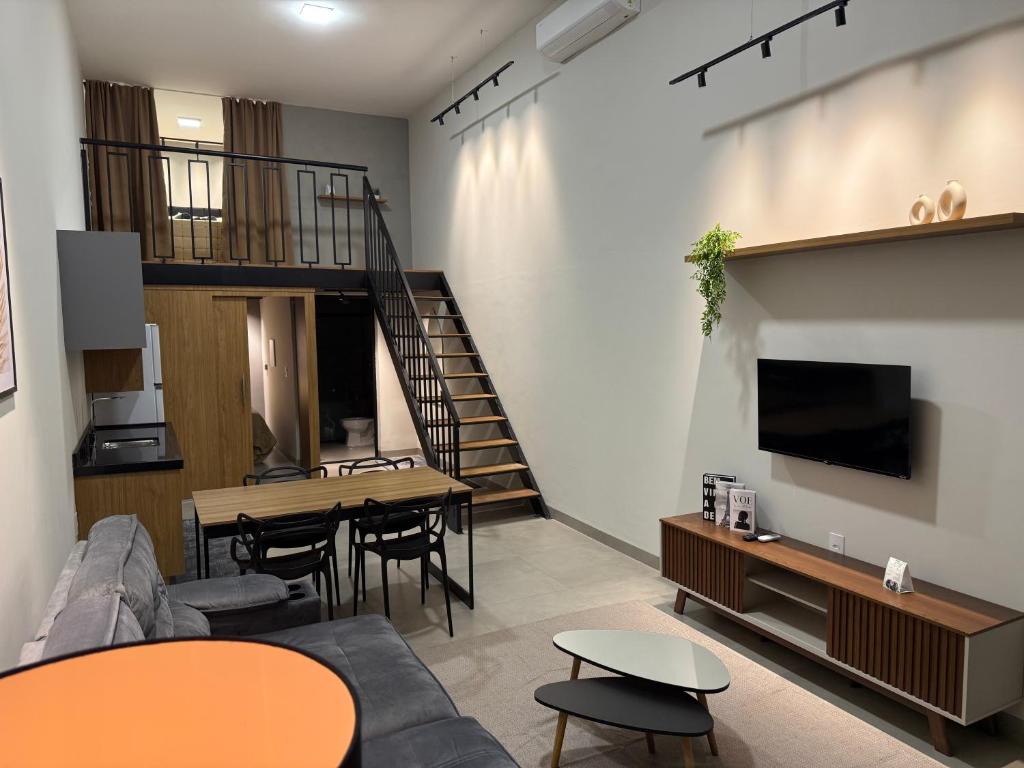 Μια τηλεόραση ή/και κέντρο ψυχαγωγίας στο Loft Premium Andradina