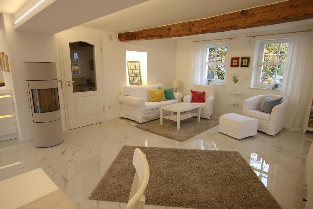 Posezení v ubytování Schicke Ferienwohnung für 2