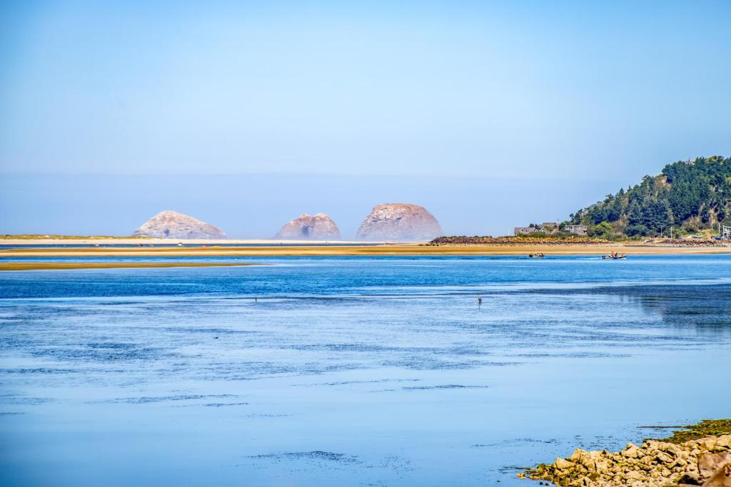 NetartsにあるThe Bears Denの岩を背景にした大量の水