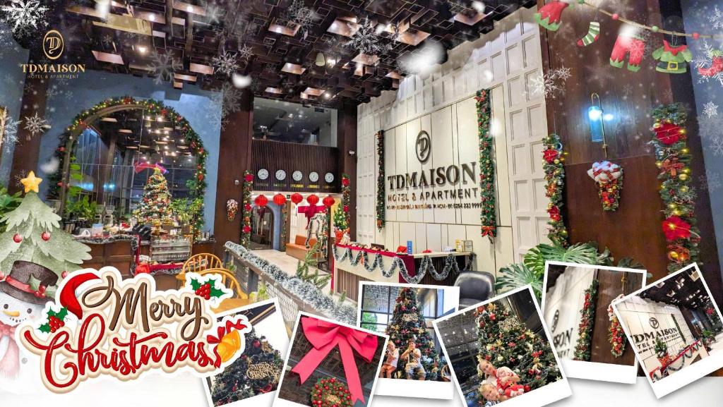a christmas display in a mall with christmas decorations at TDMAISON Hotel & Apartment in Vung Tau