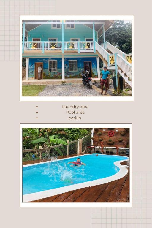 a picture of a house and a swimming pool at Onat Roatan Casa in West End