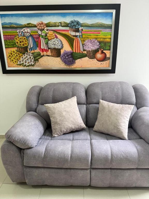 Χώρος καθιστικού στο Moderno apartamento amoblado 2 habitaciones