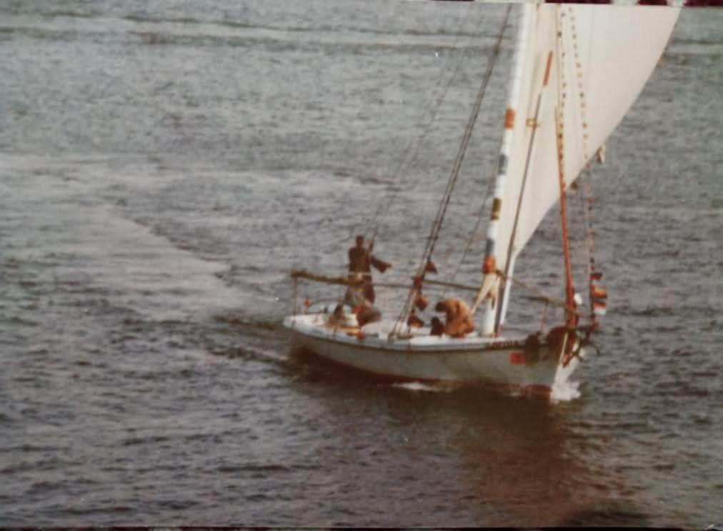 a group of people on a sail boat in the water at Humpty Dumpty in Luxor