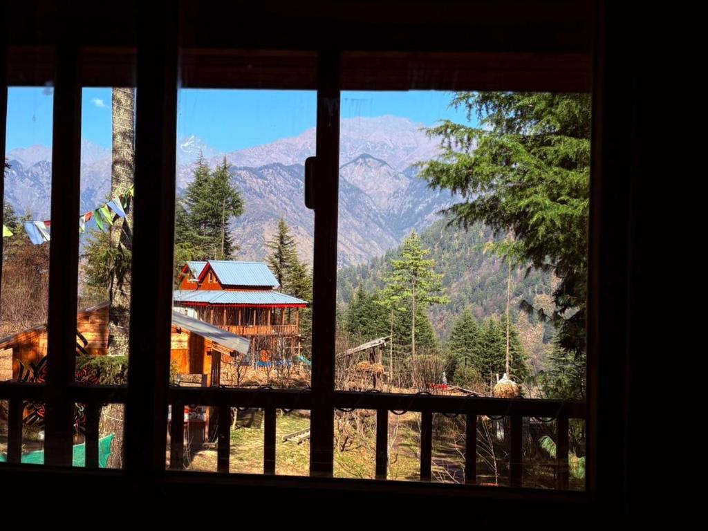 Uma vista geral da montanha ou uma vista da montanha a partir do quarto em acomodação particular