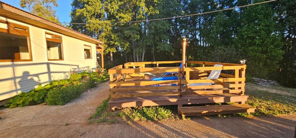 Κήπος έξω από το Cabaña en Pumalal