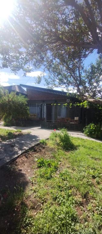 a building with a tree in front of a yard at Rayen hue in Esquel