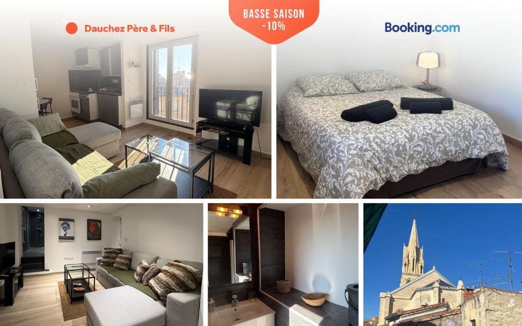 F2 4 pers - Centre Montpellier - Vue Toits & Montagnes