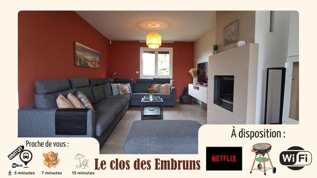 Χώρος καθιστικού στο Le Clos des Embruns