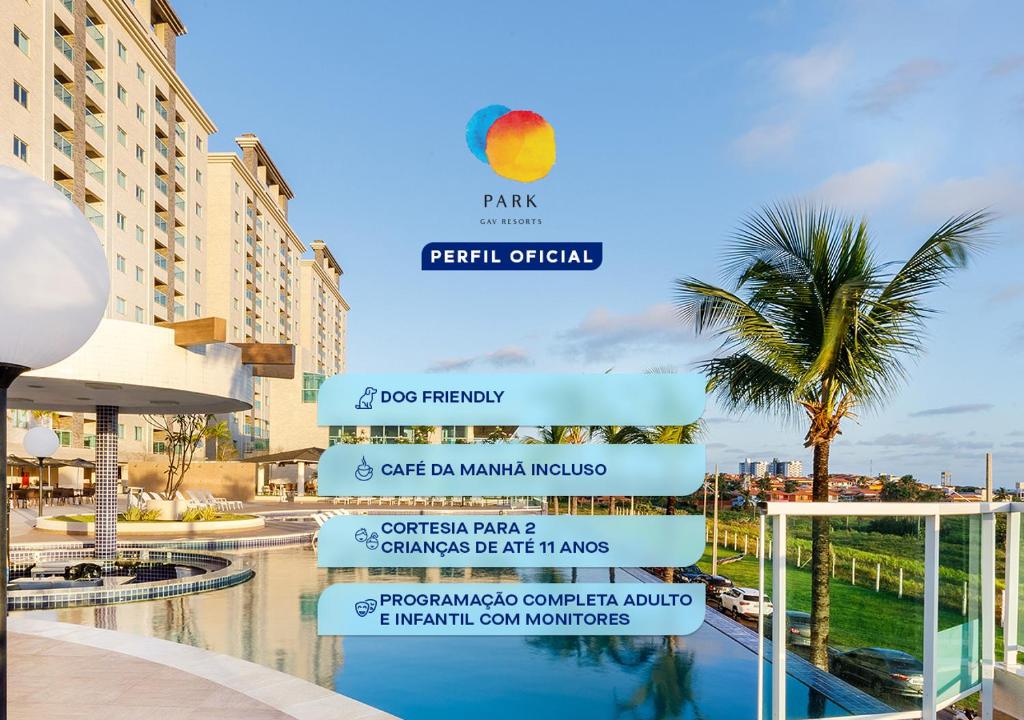 tablica z nazwami kurortu w obiekcie PARK GAV Resorts w mieście Salinópolis