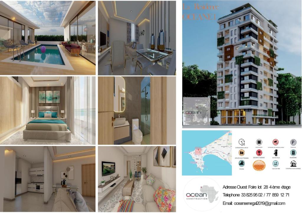 达喀尔Ocean Afrique SA的建筑物图片的拼贴