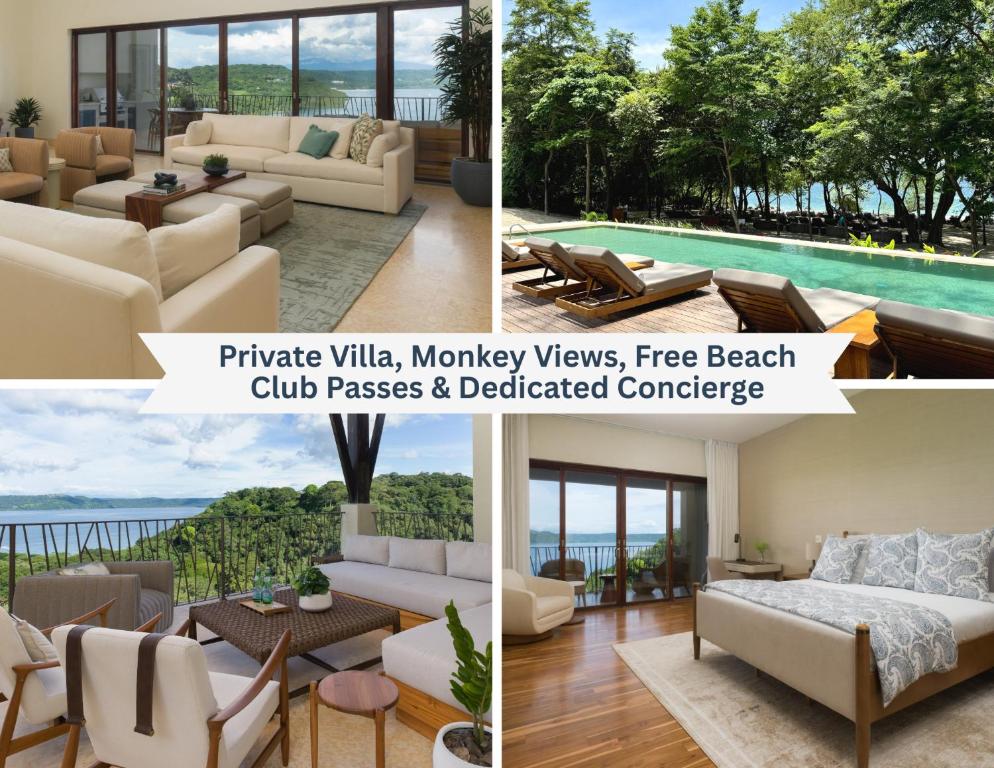 kolaż czterech zdjęć salonu w obiekcie El Sueño w mieście Nacascolo