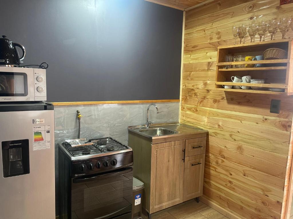 Η κουζίνα ή μικρή κουζίνα στο Cabaña centro