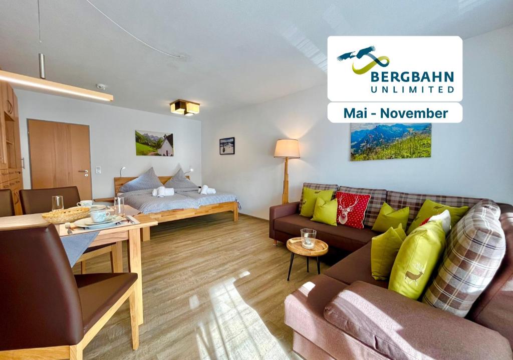 Χώρος καθιστικού στο Montana Haus, Fewo A14, A17, B4 oder C8