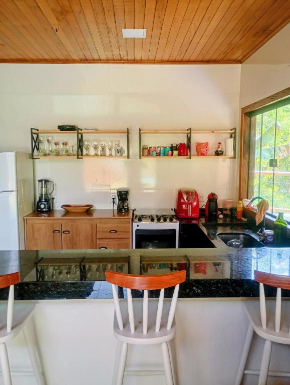 Køkken eller tekøkken på Casa do Alto