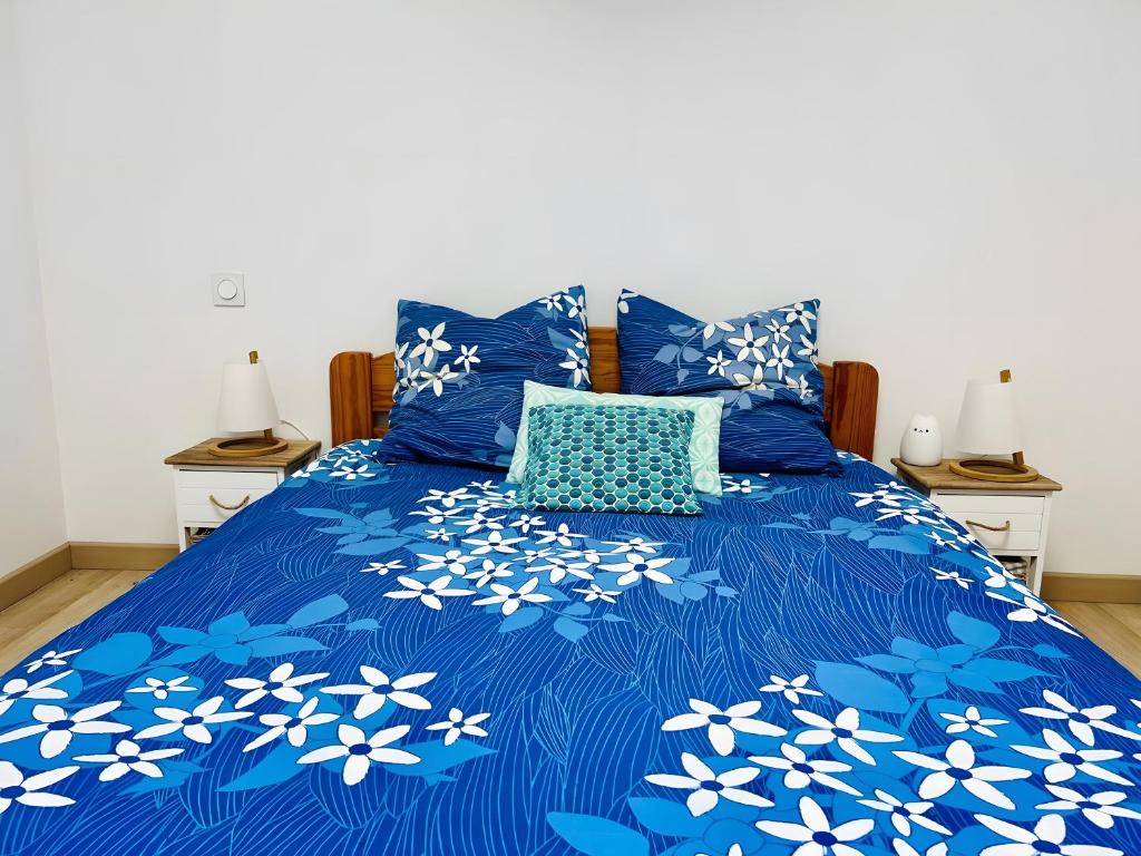 Postel nebo postele na pokoji v ubytování Maison de vacances à l'Océan