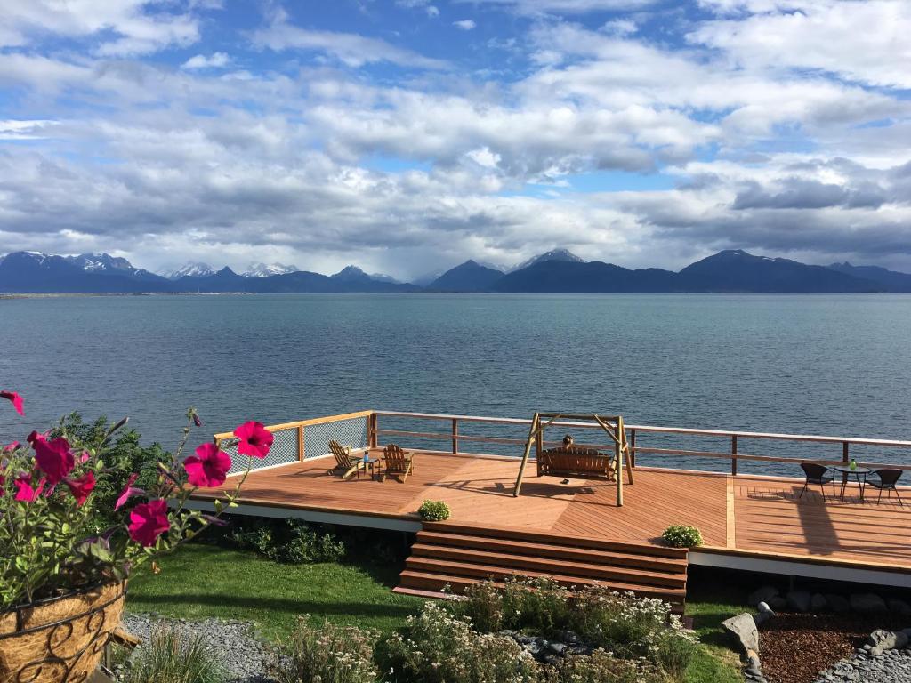 Genel bir deniz manzarası veya in lodgen çekilmiş bir deniz manzarası