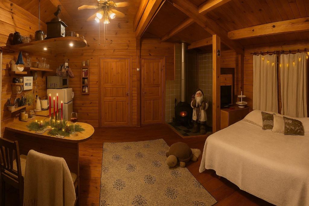 Giường trong phòng chung tại Pikkjärve puhkemaja