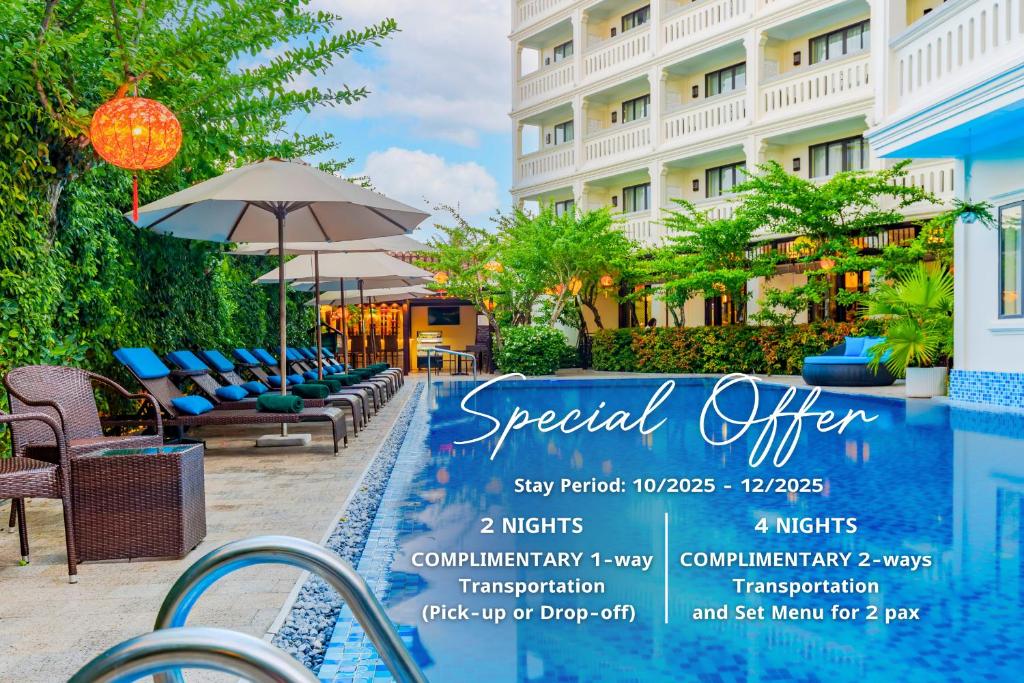 a flyer for a special offer at the resort at Wyndham Garden Hoi An Cua Dai Beach in Hoi An