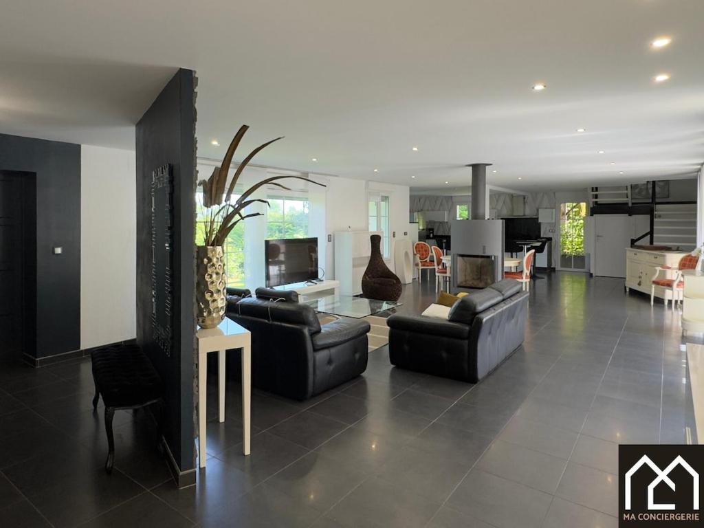 Χώρος καθιστικού στο L'Echapée Belle du Mont Lambert