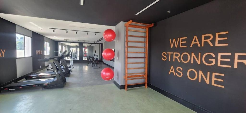 Fitnesscentret og/eller fitnessfaciliteterne på Hospedagem para grupos