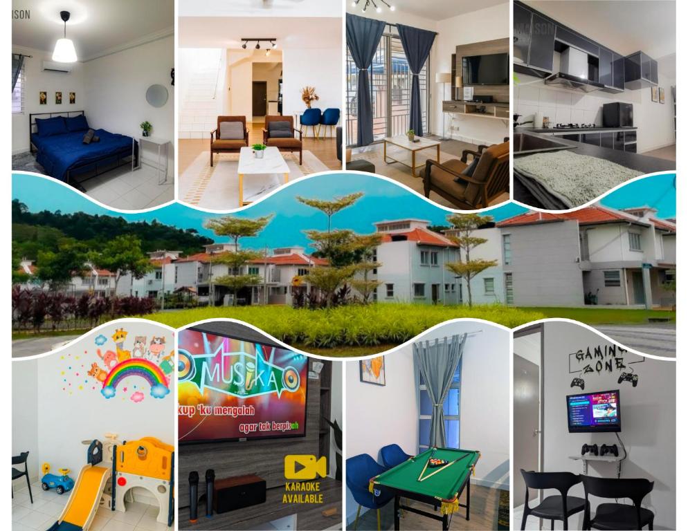 a collage of photos of a house at GRANDE MAISON 1 Near A'famosa l Create l Uitm l Honda in Kampong Alor Gajah