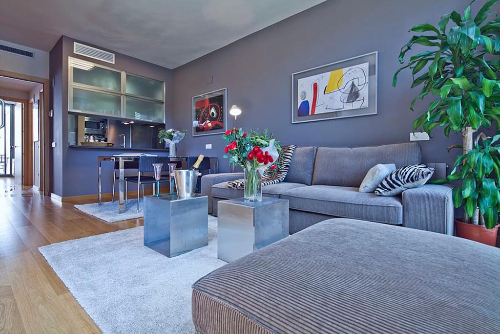 Posezení v ubytování Apartment Barcelona Rentals - Pool Terrace in City Center