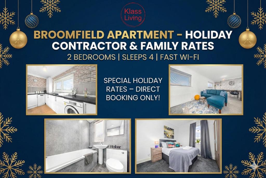 Ένα ή περισσότερα κρεβάτια σε δωμάτιο στο Broomfield Apartment by Klass Living Airdrie