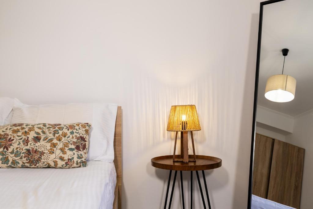 Ένα ή περισσότερα κρεβάτια σε δωμάτιο στο Destinys Village I