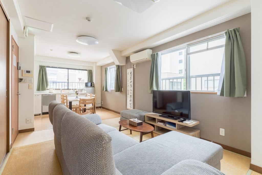 Χώρος καθιστικού στο 豪华家庭套房5F大阪城徒歩可能 谷町四丁目駅徒歩1分 Tanimachi 5F