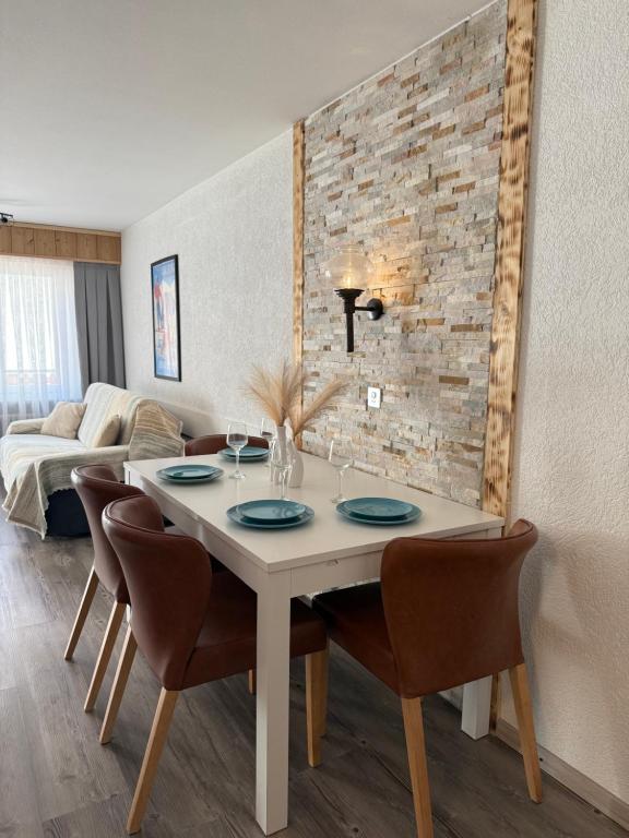 Posezení v ubytování Ruhige Studio in Leukerbad