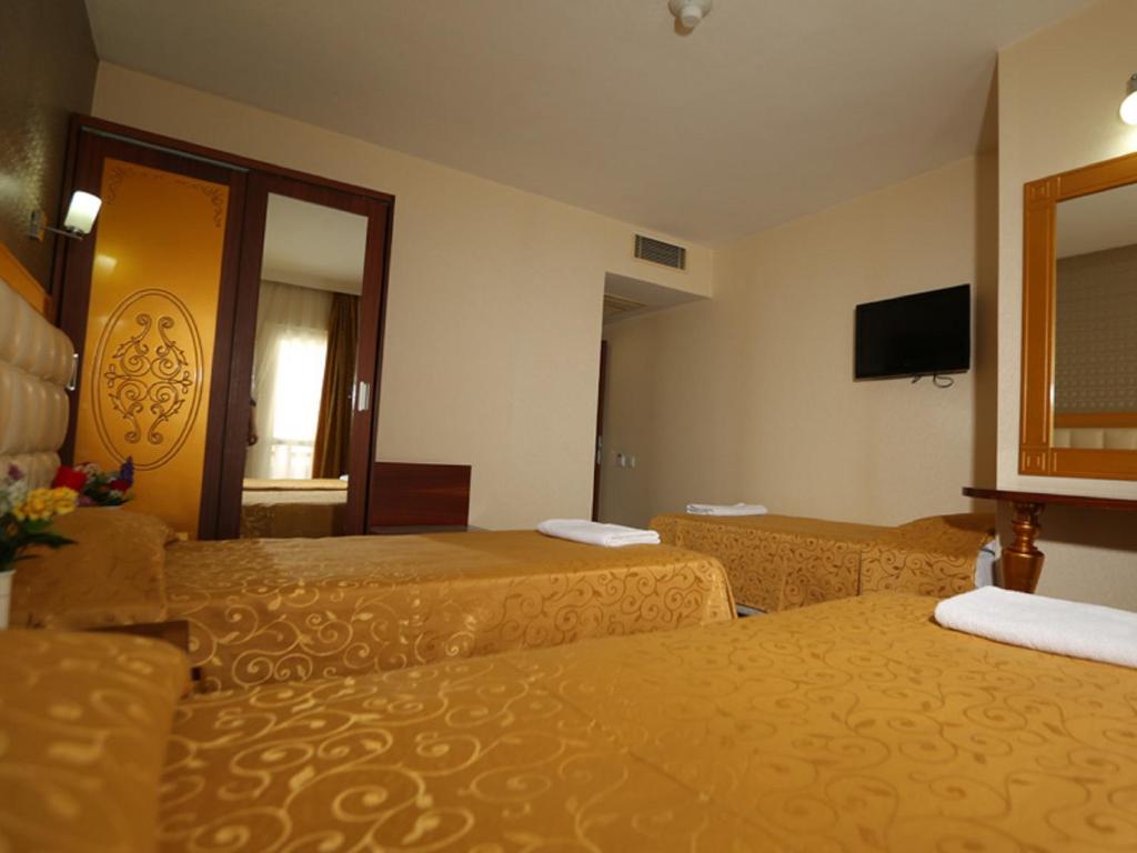 TV a/nebo společenská místnost v ubytování Kayalar Hotel