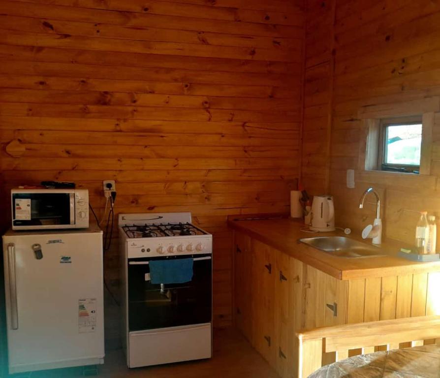 Køkken eller tekøkken på Cabañas La Sarita