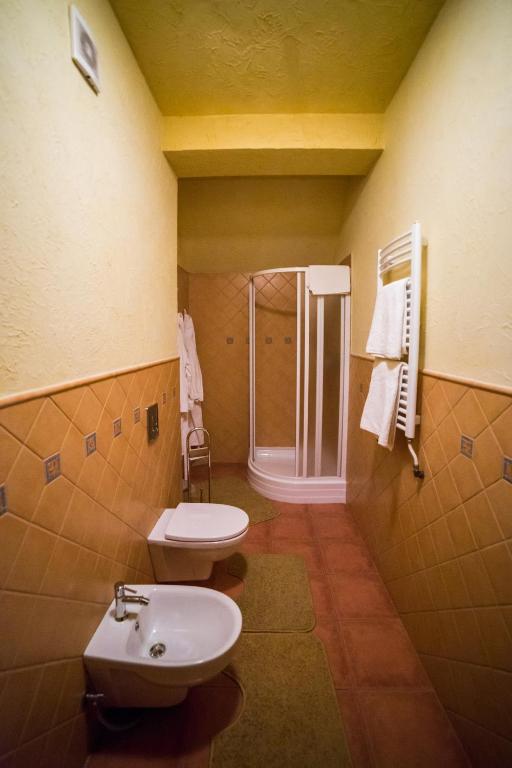 Koupelna v ubytování Gnizdo Golubky