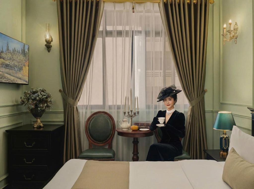 Buổi sáng trong phòng tại Vina Vintage Hotel mang cảm giác ấm cúng với ánh sáng nhẹ, nội thất vintage và không gian riêng tư, phù hợp để du khách thư giãn trước khi bắt đầu hành trình khám phá Huế.