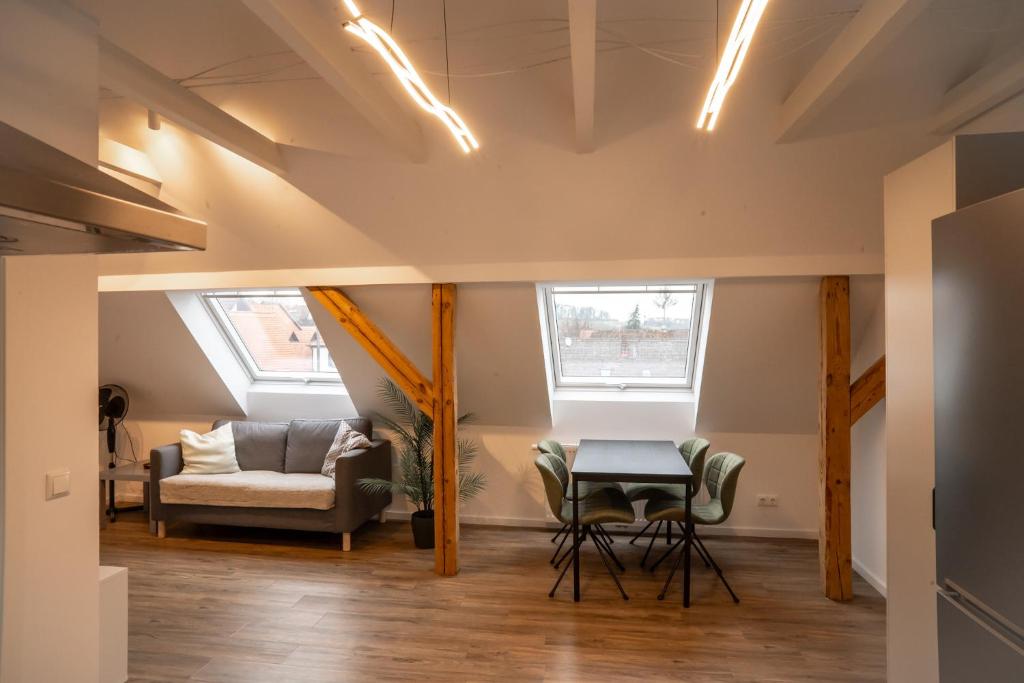 Χώρος καθιστικού στο Moderne Ferienwohnung - mit Balkon & Stellplatz