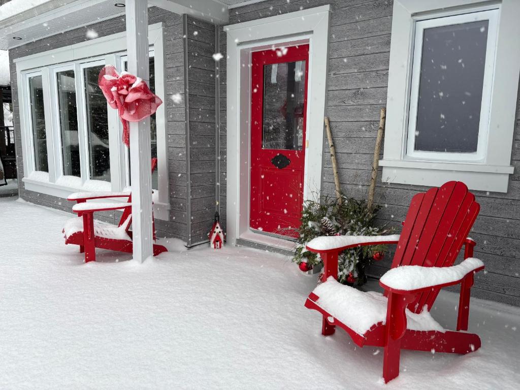 Beauty, tranquility, spa, winter wonderland om vinteren